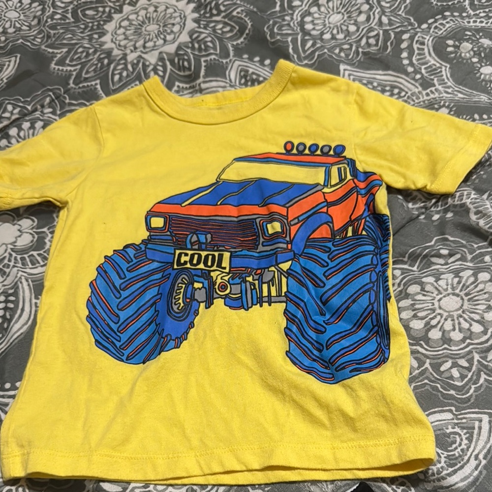 Yellow T-Shirt with Monster Truck Design